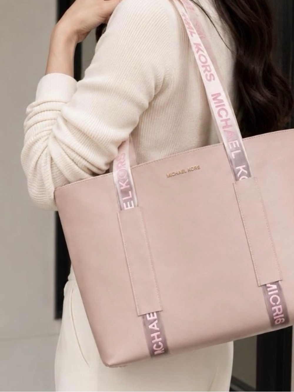 Michael Kors Blush Pink Logo Strap Tote